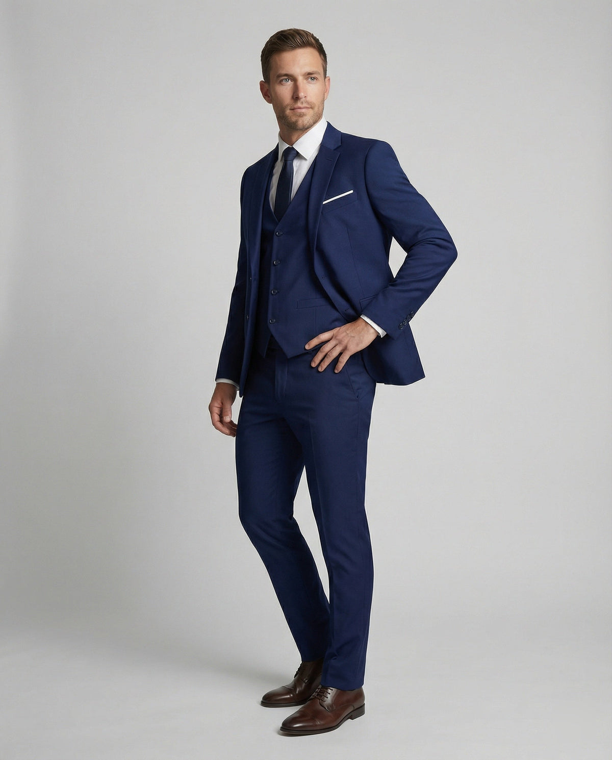 Men's Slim-Fit Formal Suit – Modern Three-Piece Tailoring