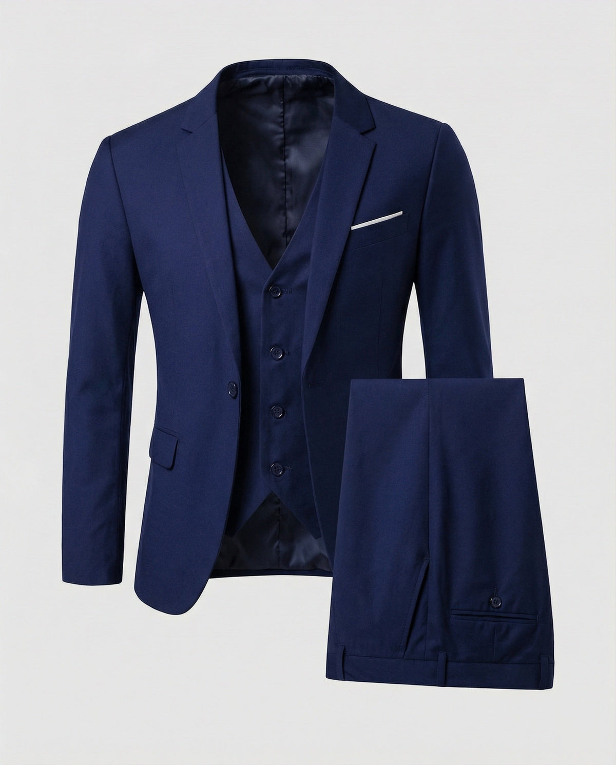 Men's Slim-Fit Formal Suit – Modern Three-Piece Tailoring