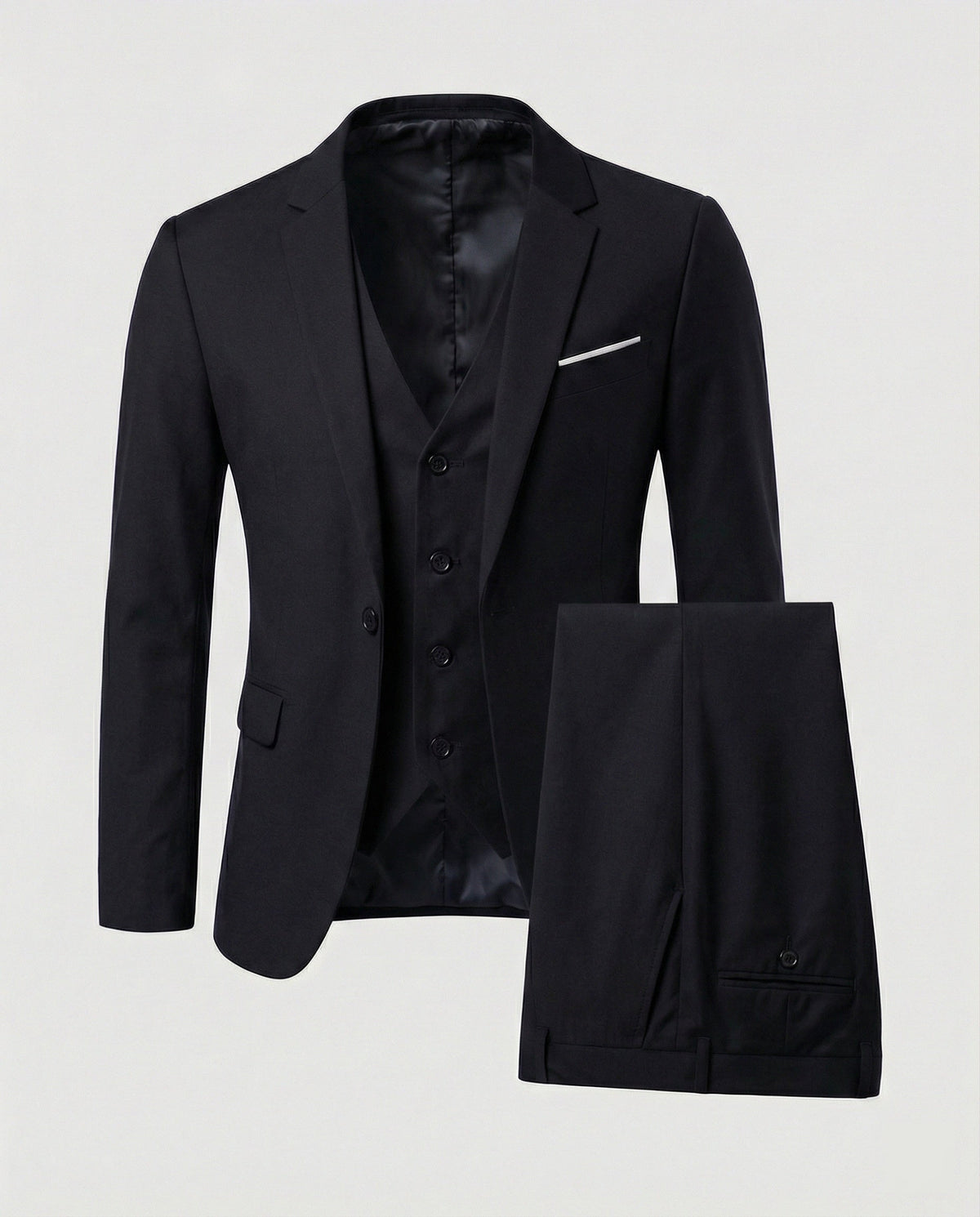Men's Slim-Fit Formal Suit – Modern Three-Piece Tailoring