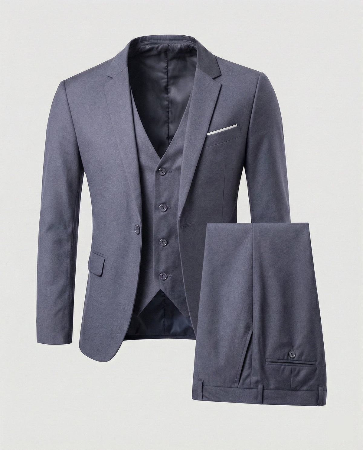 Men's Slim-Fit Formal Suit – Modern Three-Piece Tailoring