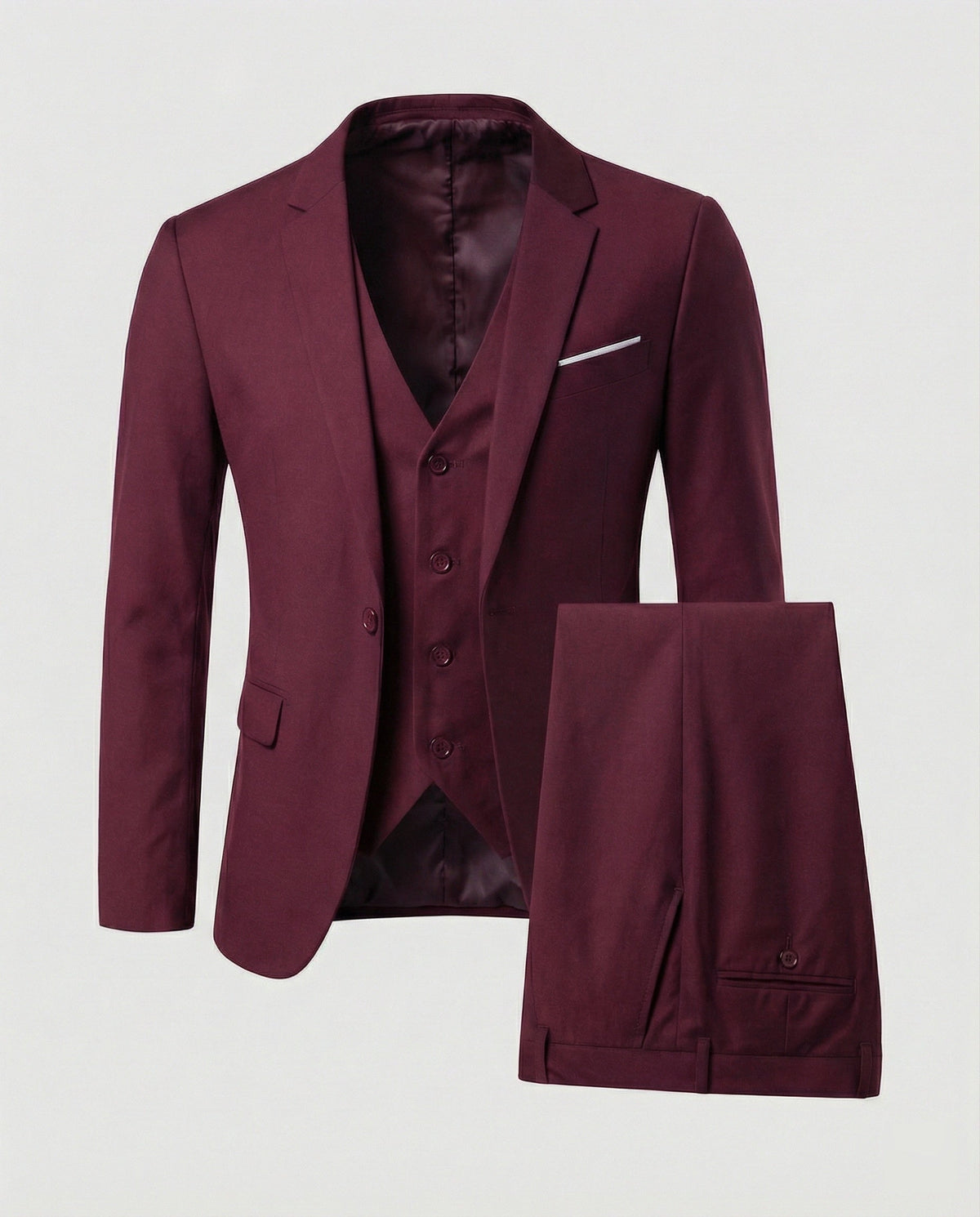 Men's Slim-Fit Formal Suit – Modern Three-Piece Tailoring