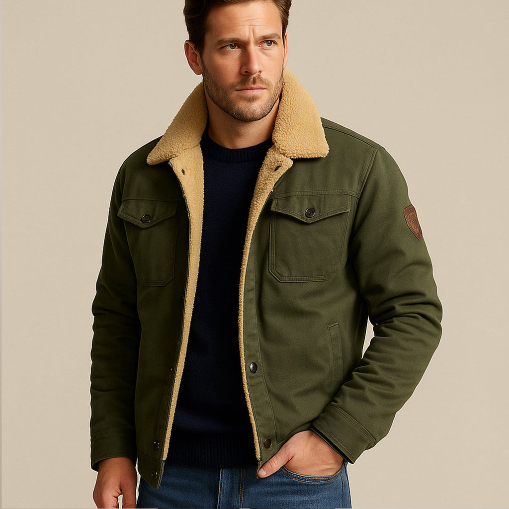 Men's Fleece-Lined Winter Coat – Button Front, Five Colours