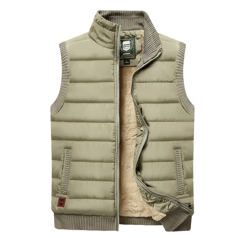 Men's faux fur-Lined Padded Gilet – Insulated Winter Vest