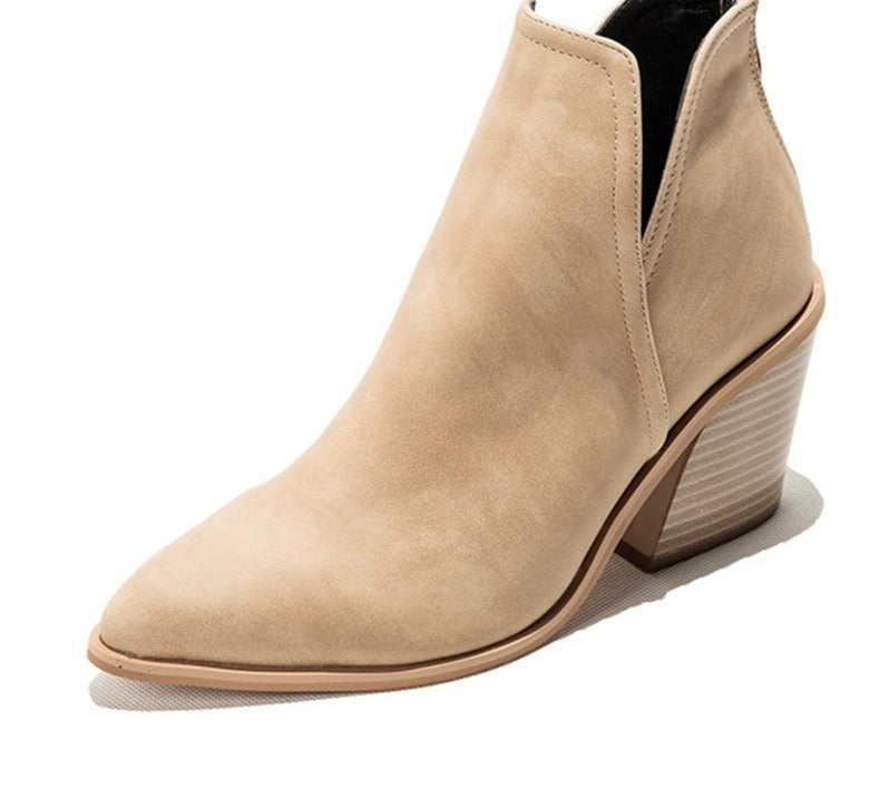 Omen's Heeled Cowboy Ankle Boots – Printed Block-Heel Western Style