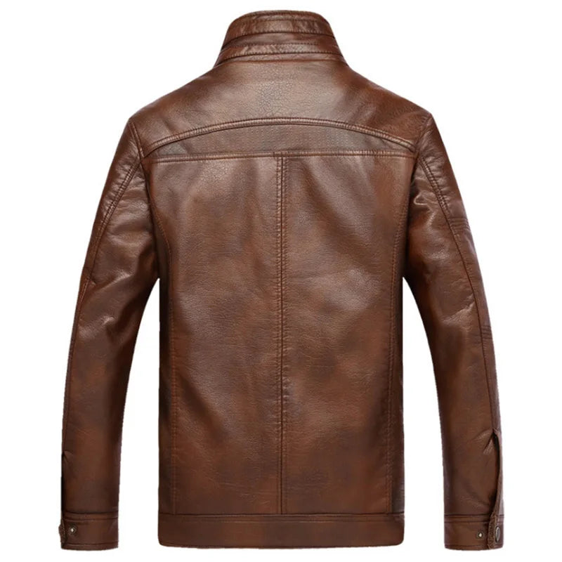 Men's Fleece-Lined leather-look Utility Jacket