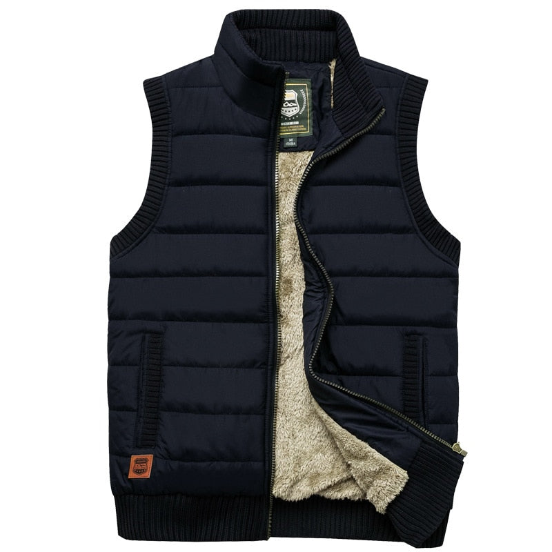 Men's faux fur-Lined Padded Gilet – Insulated Winter Vest