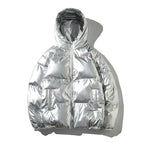 Men's Metallic Hooded Puffer Jacket – Windproof Waterproof Winter Layer