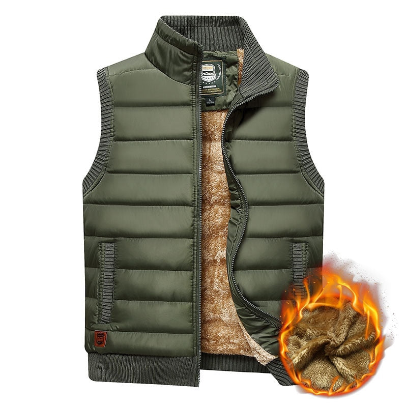 Men's faux fur-Lined Padded Gilet – Insulated Winter Vest