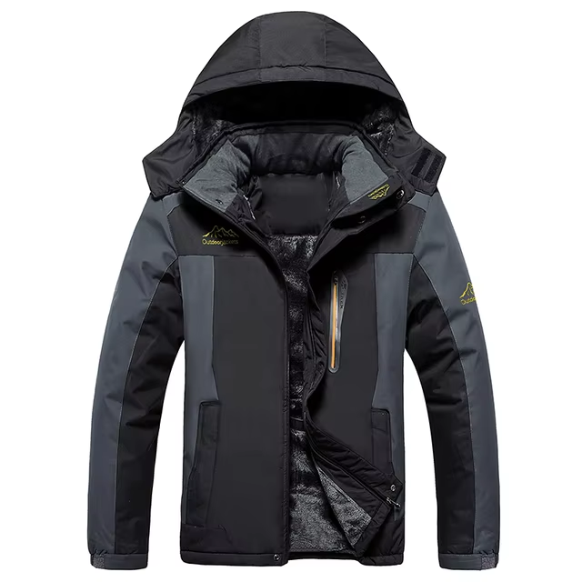 Men's Fleece-Lined Hooded Winter Parka – Waterproof Utility Layer