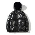 Men's Metallic Hooded Puffer Jacket – Windproof Waterproof Winter Layer