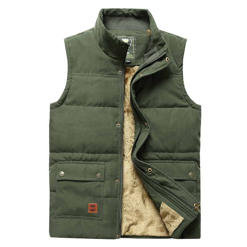 Men's faux fur-Lined Padded Gilet – Insulated Winter Vest