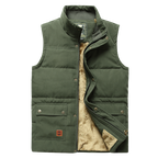 Men's faux fur-Lined Padded Gilet – Insulated Winter Vest