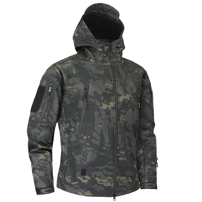 Men's Hooded Parka with Camouflage Pattern