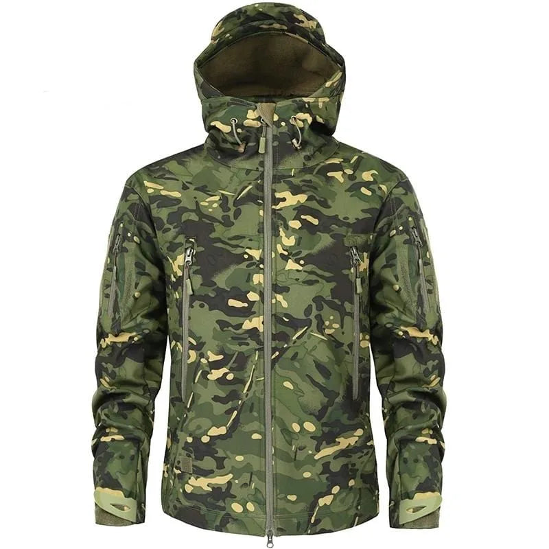 Men's Hooded Parka with Camouflage Pattern