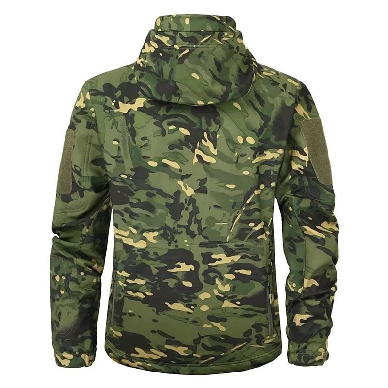 Men's Hooded Parka with Camouflage Pattern