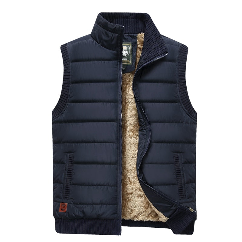 Men's faux fur-Lined Padded Gilet – Insulated Winter Vest