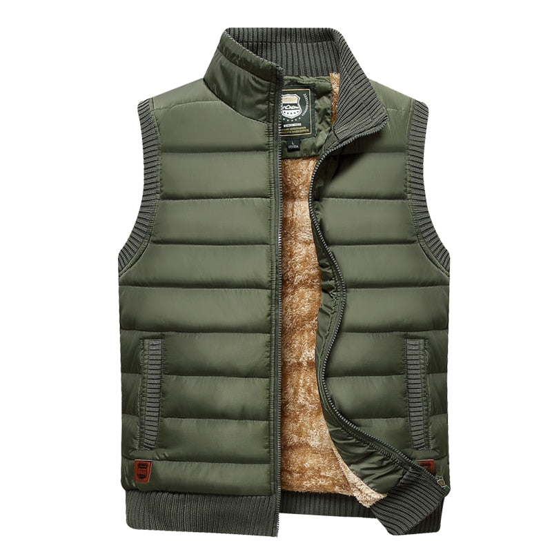 Men's faux fur-Lined Padded Gilet – Insulated Winter Vest