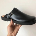 Men's Leather-Look Comfort Clogs with Arch Support