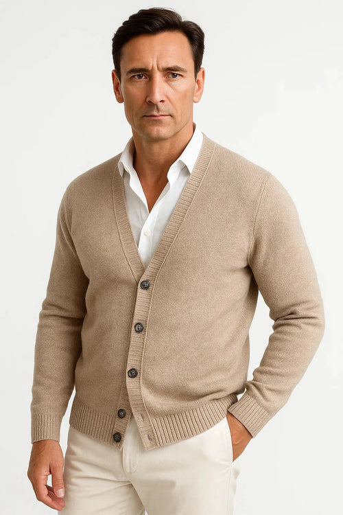 Men's Cardigan with V-Neck