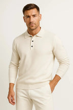 Men's Polo Shirt Jumper Long-sleeve