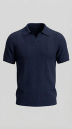 Men's Slim-fit Polo Shirt with V-Neck