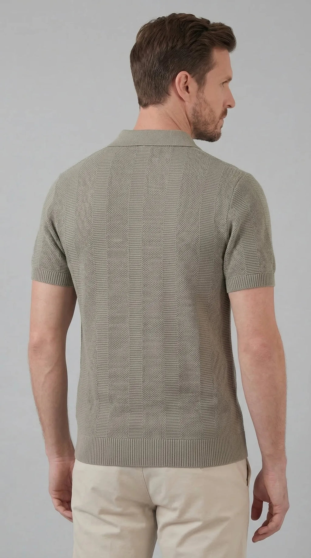 Men's Slim-fit Polo Shirt with V-Neck