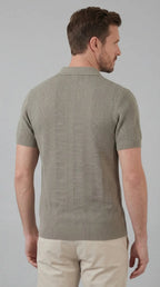 Men's Slim-fit Polo Shirt with V-Neck