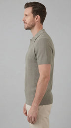 Men's Slim-fit Polo Shirt with V-Neck