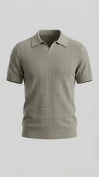 Men's Slim-fit Polo Shirt with V-Neck