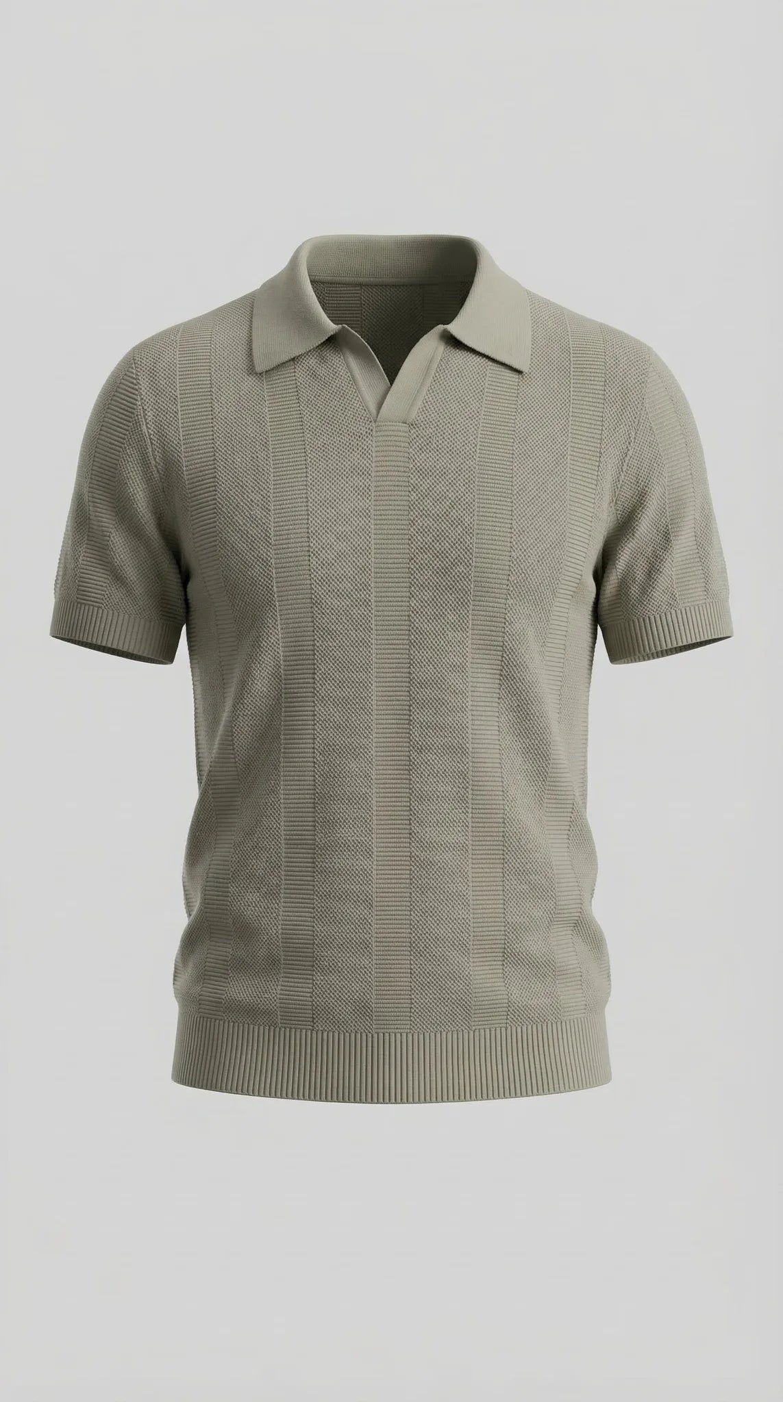 Men's Slim-fit Polo Shirt with V-Neck