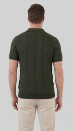 Men's Slim-fit Polo Shirt with V-Neck