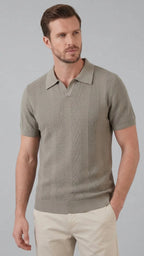 Men's Slim-fit Polo Shirt with V-Neck