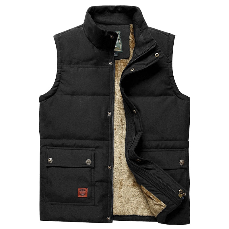 Men's faux fur-Lined Padded Gilet – Insulated Winter Vest