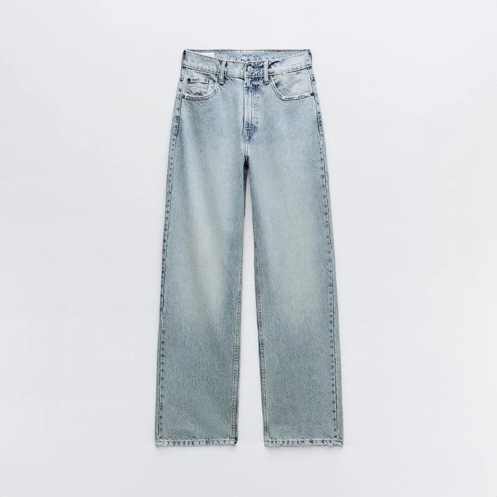 Women's Straight Leg Jeans with ripped details
