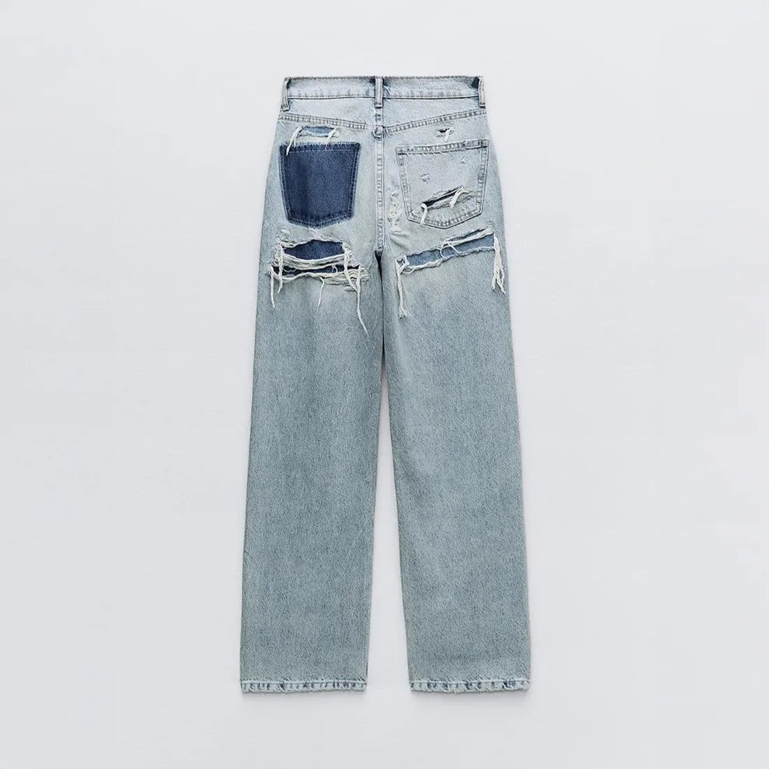 Women's Straight Leg Jeans with ripped details