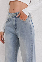 Women's Straight Leg Jeans with ripped details