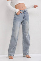 Women's Straight Leg Jeans with ripped details