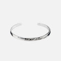 Men's Slim Bracelet with Hammered Effect Texture