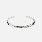 Men's Slim Bracelet with Hammered Effect Texture