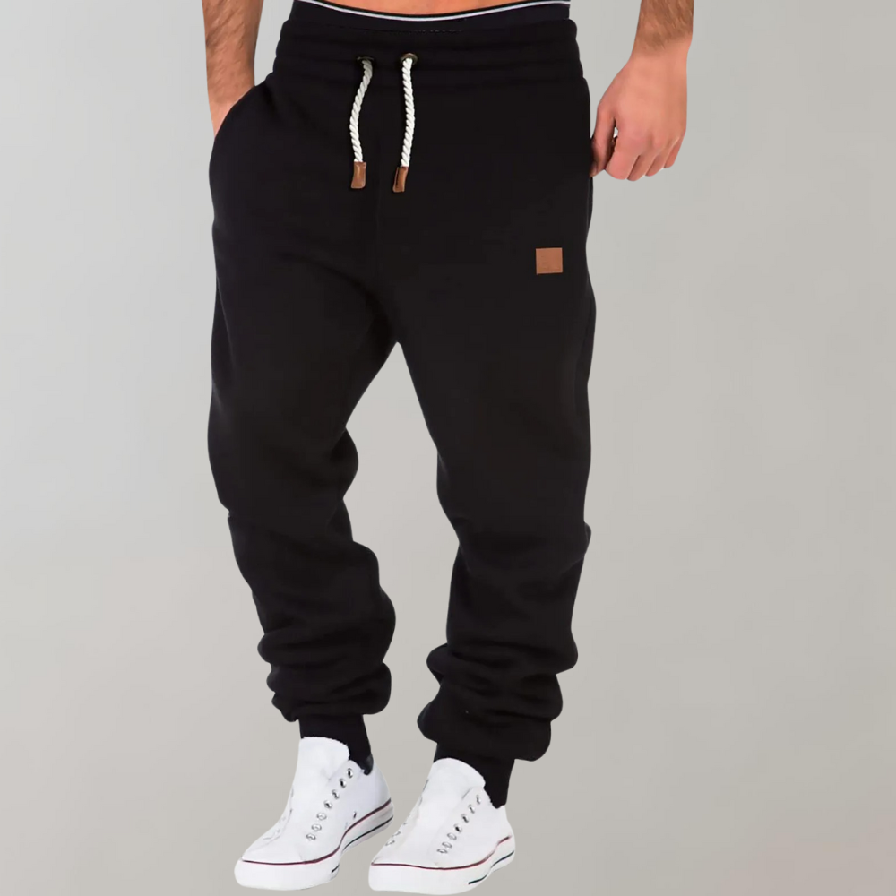 Men's Relaxed-Fit Drawstring Joggers – Cuffed Casual Trousers