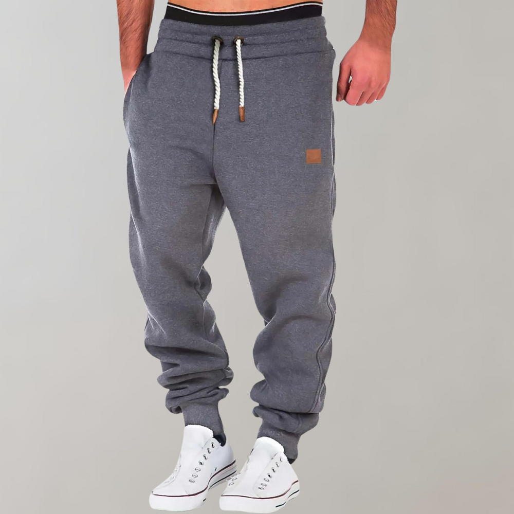 Men's Relaxed-Fit Drawstring Joggers – Cuffed Casual Trousers