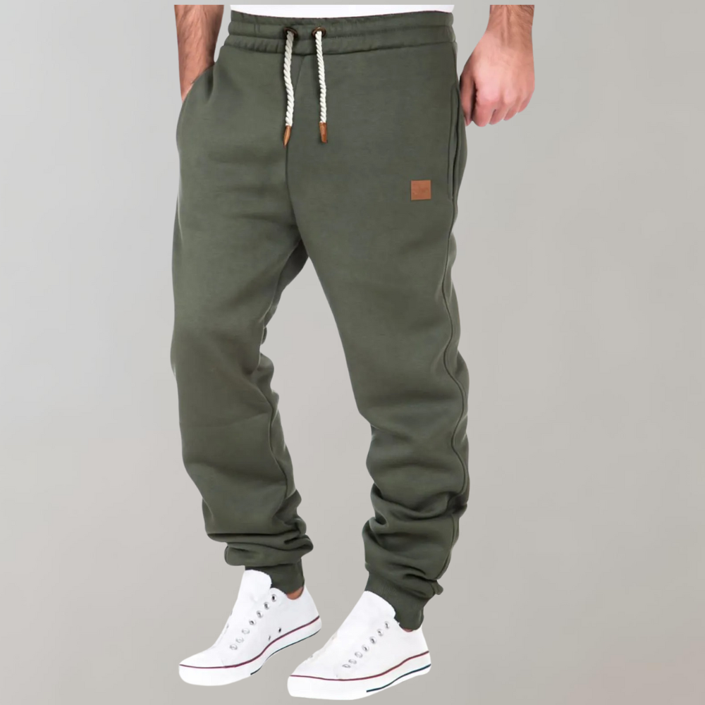 Men's Relaxed-Fit Drawstring Joggers – Cuffed Casual Trousers