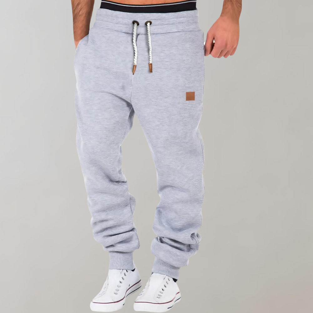 Men's Relaxed-Fit Drawstring Joggers – Cuffed Casual Trousers