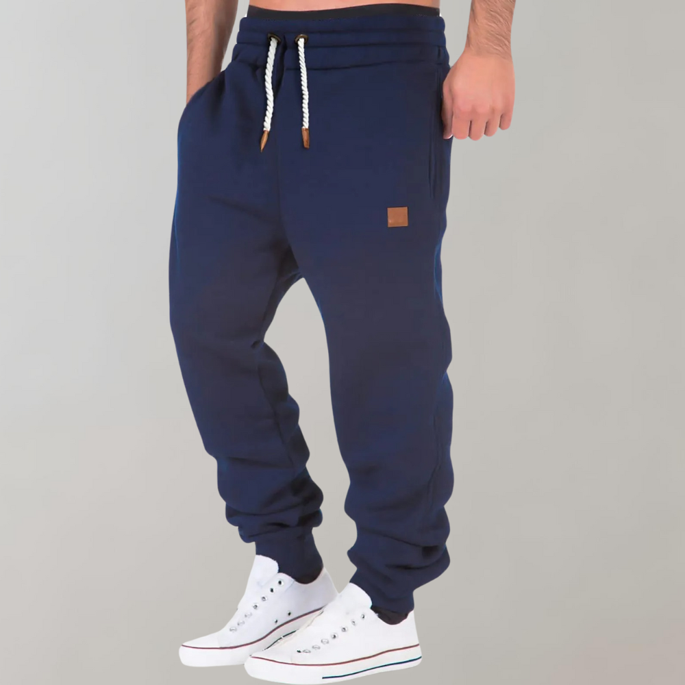 Men's Relaxed-Fit Drawstring Joggers – Cuffed Casual Trousers