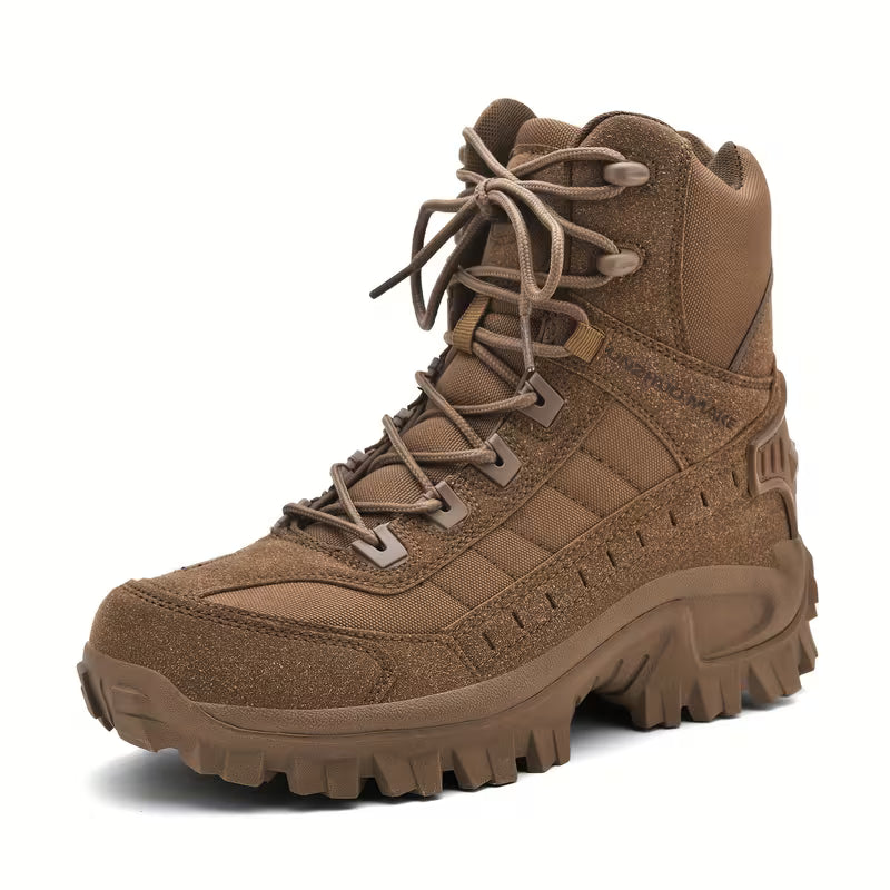 Men's Lace-Up Boots with Shock-Absorbing Sole