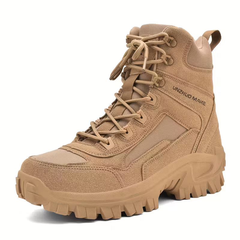 Men's Lace-Up Boots with Shock-Absorbing Sole
