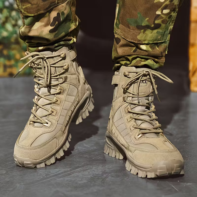 Men's Lace-Up Boots with Shock-Absorbing Sole