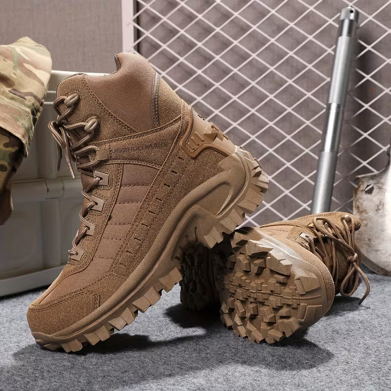 Men's Lace-Up Boots with Shock-Absorbing Sole
