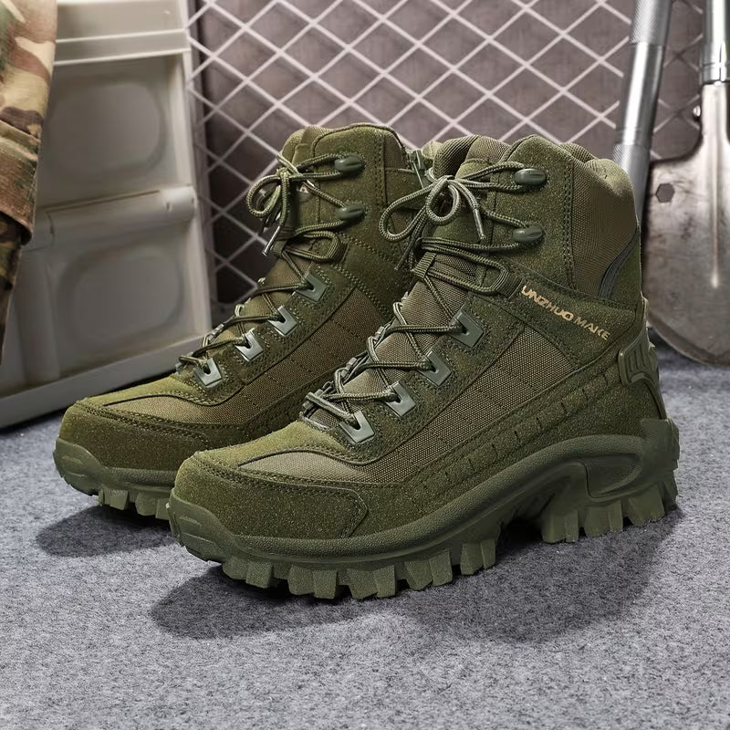 Men's Lace-Up Boots with Shock-Absorbing Sole