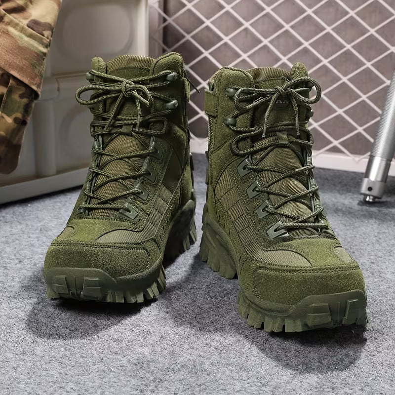 Men's Lace-Up Boots with Shock-Absorbing Sole